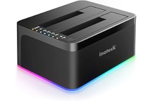 ‎INATECK Inateck RGB Festplatten Dockingstation USB 3.0 mit Offline-Klonfunktion, für 2.5 u. 3.5 Zoll SATA HDDs und SSDs, UASP Unterstützt, Schwarz