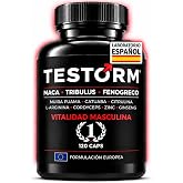 TESTORM Vitality and Energy Men with Zinc, Maca and Tribulus - 120 Caps | Testosterone Man: Zinc Contributes to Maintaining N