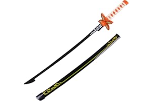 LIZHIZHI Demon Slayer Katana, Bamboo Sword, Handmade Cosplay Props, Kids' Anime Party Favor