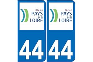 IBEX STICKER Autocollant Plaque | 44 Loire-Atlantique Logo | Département, Région, Immatriculation | Auto, Voiture | Sticker Vinyle | Couleur : Bleu ; Angle : Arrondi