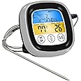Potency Meat Thermometer, with Long Probe, Digital Meat Thermometer with Large Touchscreen LCD, Kitchen Timer, Grill Thermometer, Cooking Food Meat Thermometer Instant Read for Smoker Kitchen BBQ Oven