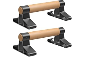 SELEWARE Drewniane drążki push-up, stojaki, zestaw uchwytów parallette, antypoślizgowe drążki na rękę, do kalisteniki, fitnessu, treningów podłogowych, wsparcie 272 kg
