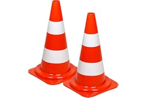 UvV Pylonen Kunststoff 50 cm rot/weiss (UvV Flex Warnkegel, Leitkegel) Setpreis schwere 1,2 kg Kegel standsicher und stapelbar