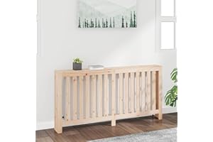 IKAYAA Cubre Radiadores Natral Cubierta de Radiador Madera Maciza de Pino con Estante Superior para Salón Dormitorio Oficina 169 x 19 x 84 cm Type-1