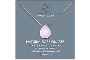 SIMPLÍ BASIC 18k Gold Plated Teardrop Natural Stone Pendant Necklace – Protective Talisman Jewellery for Women, Presented in Gift Box