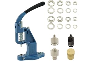 GETMORE Parts Oeillet + Grommet + Outil de Trou + 100 Oeillets,Laiton,Inoxydable - Argent, 10 mm