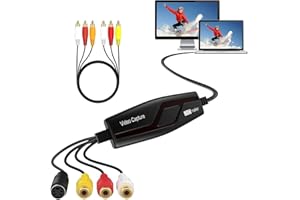 VIXLW Video Capture Card, USB2.0 Video Capture Device, Video Converter Grabber, VHS to Digital Converter, RCA to USB Converter, VHS VCR TV to DVD Digital Converter for Your Mac OS X or Windows 7 8 10 PC