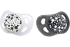 Twistshake 2x 0-6 Månader Nappar, Lätt Napp Som Andas med extra ventilation och ortodontisk form, Silikonnappar för Känslig Hud, Svart