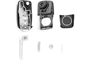 SLshiBo Guscio Chiave Auto VW con Lama 3 Tasti Ricambio Chiave Guscio VW Telecomando Auto con Catena Chiave per VW Golf Mk6 Tiguan Skoda Polo T5 Passat Seat Octavia CC
