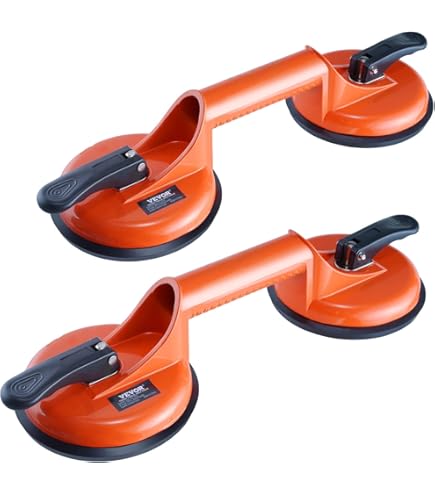 Ventouse VEVOR 203mm (8 Pouces) – Double Poignée Acier, Capacité 278kg, Boîte De Rangement PP Incluse