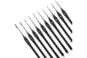 DEEINN Art Paint Brush Set, Different Sizes for Artists, Adults & Kids, Detail Brushes with Triangular Handles,10 Miniature Brush for Fine Detailing & Art Painting,Acrylic&Nail, Watercolour, 10 Count Fine