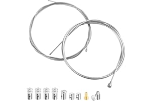 YILIYA Moto Cavo Universale Corda,2 Pezzi 2 M Acciaio Frizione Acceleratore Cavo Freno Universale Frizione Freno Acceleratore Kit di Riparazione per Moto e Cross(Ø1,38mm+Ø1,95mm)