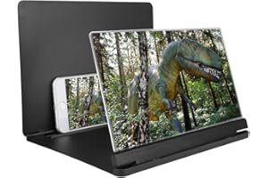 SXHLSELLER Loupe D'écran de Téléphone Loupe de 12 Pouces, Grossissement de 4 à 6 Fois Amplificateur Vidéo HD Agrandir le Support de Support D'écran Portable Léger pour L'intérieur, le Camping, les Voyages