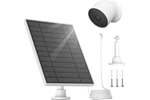 TYEYOBER Panneau solaire 5V 4W pour caméra Google Nest (batterie), avec câble d'alimentation externe de 4m/13.1ft, prise en charge d'un réglage à 360°, panneau solaire étanche pour Google Nest Cam (batterie)
