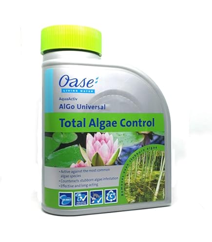 Oase 51278 Aquaactiv Algo Fountain - Alghicida Per Fontane E Laghetti, 5 Litri, Trattamento Acqua Fino A 10.000 Litri, Grigio