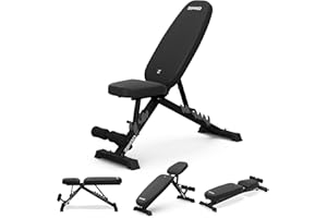 ‎ZIPRO Zipro Składana ławka skośna, ławka do fitnessu z 7-stopniową regulacją oparcia, 3-stopniowa regulacja poduszki do siedzenia, obciążenie 230 kg, wielofunkcyjna ławka Sit Up