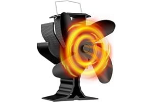 Signstek Stove Fan Log Burner Fan Wood Burning 4 Blades Heat Powered Fireplace Burner Fan - Silent Operation - Eco Friendly Circulation for Wood/Log Burner/Fireplace