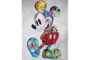 MANYILE DIY 5D Diamond Painting Set, Full Drill Diamant Malerei Bilde Crystal Strass Kreuzstich Stickerei Stickpackung Arts Craft für Home Wand Dekoration(Graffiti Mickey,30*40cm)