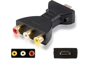 POSYLANE 1080P HDMI to AV Adapter, High-Definition HDMI to 3 RGB RCA Adapter, Gold Plated Component Connector Digital Signal Converter for TV Stick, Roku, Chromecast, Apple TV, PC, Laptop, Xbox, HDTV, DVD