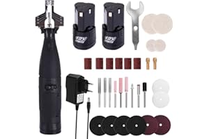 BEFITERY Kit per affilare catene per motoseghe elettriche a batteria con 2 batterie Set di strumenti per affilare 20000 giri/min Sierra Multifunzione Maquina (nero)