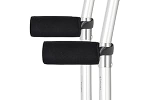 Luxvara 2 almohadillas de agarre para muletas, almohadillas de apoyo para antebrazos, muletas con absorción del sudor, cómodas y antideslizantes, fundas para descansar de brazos para caminar