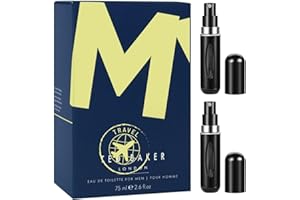 WISHESLA Mens Fragrances Bundle with T.B.M. 75ml Eau de Toilette Woody Base Fragrance and Travel Perfume Atomizer Reffilabe Bottle Spray (Pack of 2)