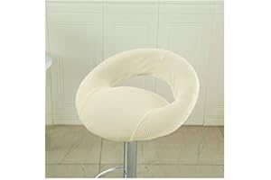 Mswborml Swivel Bar Stool Chair Covers with Hollow Backrest 4/2PCS, Anti-Slip Kitchen Bar Stool Chair Seat Covers Curved Lower Back, Round Bar Stools for Kitchen Island Seat Covers Washable,F,2PCS