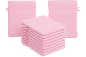 Betz 10 guanti da bagno manopola Palermo 100% cotone misure 16 x 21 cm colore rosa