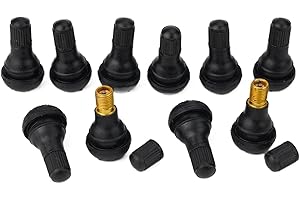 PETSTIBLE Lot de 10 valves de pneu sans chambre à air TR412 pour VTT, tondeuse à gazon, camion, utilisation sur plusieurs modèles