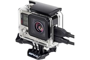 GEPULY Skelettgehäuse für GoPro Hero 4, Hero 3+, Hero 3 Action-Kamera, seitlich offen, Schutzgehäuse mit Skelett-Hintertür für GoPro Hero4, Hero3+, Hero3 Kamera