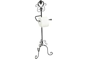 DESIGN DELIGHTS Vintage stojak na papier toaletowy Servant uchwyt na rolkę 78 cm czarny