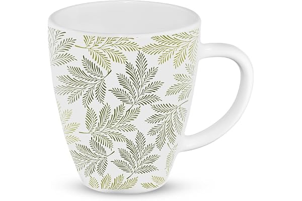 Larah by BOROSIL Maria Opalware Mug Set of 1 Pcs Tea/Coffee Mugs, 400 ml Each Microwave & Dishwasher Safe, Bone-Ash Free Crockery Set Ideal for Daily Use & Gifting White