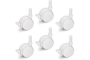 FabiMax 3118 Parkettrollensatz (6 Stück) mit Bremse für Kindermöbel, weiß