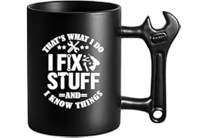 LOZACHE Funny Coffee Mug for Men, Wrench Handle, Novelty Gift for Dad Mug, Best Dad Birthday Present, Christmas Gifts for Grandpa Uncle Husband