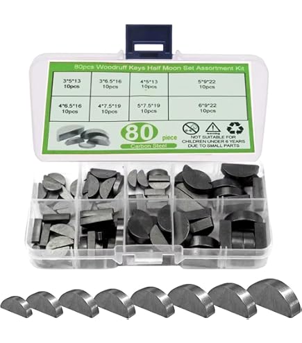 Chiavi Woodruff Albero Motore Chiavi Woodruff 80 Pezzi Chiavi Woodruff Assortimento Kit Set Diverse Dimensioni Elementi Di Fissaggio Per Industria Meccanica - 11