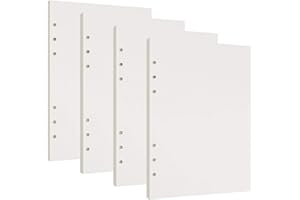 ISIYINER Gepunktetes Papier A5 6 Löcher Nachfüllpapier Dot Grid Paper Refill Paper Ersatzblätter für Filofax A5 Notizen DIY Bullet Journal Skizze Malerei 4 Packung, Insgesamt 180 Blätter