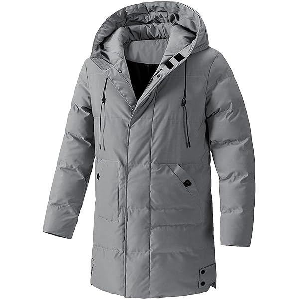 Doudoune Longue Homme Imperméable Et Chaude - Parka D'Hiver à Capuche, Coupe-Vent - 5