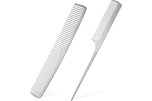 Tyqour 2 sztuki grzebieni fryzjerskich ze stali nierdzewnej, profesjonalny grzebień fryzjerski, antystatyczny grzebień do włosów, zestaw srebrnych grzebieni do włosów, grzebień do salonu