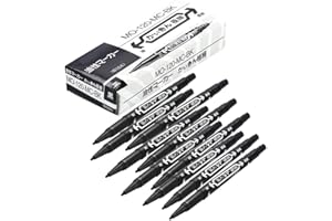 Hakeeta Tattoo-Maker, Zubehör, 10 Stück, Filzstift, Schwarz, mit zwei Spitzen, Tattoo-Stift, Piercing, Markierungsstift, für Tattoo-Werkzeug, Tattoo-Körper.