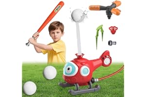 RUIOOMEEP Wassersprinkler-Baseballspielzeug mit 2 Sprinklerköpfen, 2-in-1-Outdoor Helicopter Sprinkler Baseball, Hubschrauber -Sprinklerball-Set für Rasen Garten Sommer Pool Party