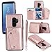 Produktbild Galaxy S9 Plus Hülle,Galaxy S9 Plus Leather Handyhülle,WIWJ Handyhülle Wallet Case[Modisch Leder Handy Shell mit Geldbörse] Flip Schutzhülle in Standfunktion Kredit Kartenfächer Magnetverschluss PU Leder Lederhülle Silikon Anti-Scratch Shell Back Cover Folio Hüllen Schale Schutzhüllen für Samsung Galaxy S9 Plus+1x Touch Stylus Pen-Roségold