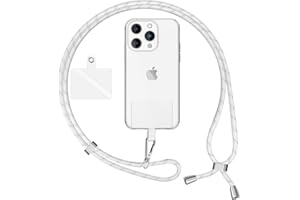 NALIA Lanière Universelle Coloré pour Telephone Portable, Cordon Tour De Cou pour Smartphone, Porte Clef Chaine réglable avec Crochet Métallique e Carte, Sangle pour Épaule, Couleur:Blanc Argent