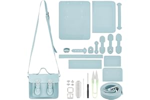 WEBEEDY Blue PU Leather Crossbody Bag DIY Sewing Kit - Handmade Shoulder Making Materials for Women Gift