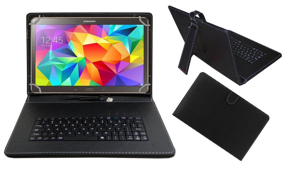 ACM USB Keyboard Case Compatible with Samsung Galaxt Tab S Sm-T805 Tablet Cover Stand Study Gaming Direct Plug & Play - Black