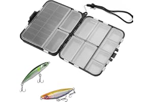LNSYSNS Caja Pesca, Pesca-Caja de Piezas con 12 Compartimentos y 14 Insertos | Doble Capa Caja para Aparejos | Incluye Asa | Almacenamiento de Señuelos