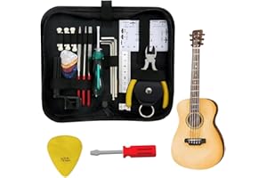 VELLICHOR EUROPE Complete 31-Piece Guitar Maintenance Tool Kit with Carrying Case- Suitable for Guitar, Ukulele, Bass, Mandolin, Banjo - Perfect Gift for Music Enthusiasts - String Instrument Repair Kit