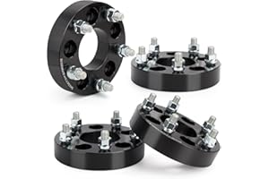 KSP PERFORMANCE KSP 5x4.5 to 5x5 Wheel Adapters for JK JKU WK WJ XK Wheels on TJ YJ KK SJ XJ MJ KJ ZJ Vehicles, 1.25" 5x114.3mm to 5x127mm Forged Wheel Spacers 71.5mm Bore with 1/2-20 Thread Studs, Black 4Pcs