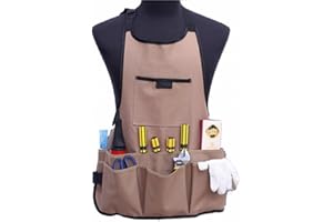 XT Oxford Cloth Work Apron Garden Apron for Home Garden Waterproof,Heavy Duty Work Apron with Tool Pockets Adjustable up to XXL for Men & Women
