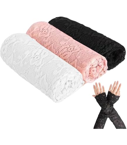 Manicotti In Pizzo Per Braccio Da Donna | Con Fiocco, Antiscivolo | Protezione Solare Per Guida E Ciclismo (1 Paio)