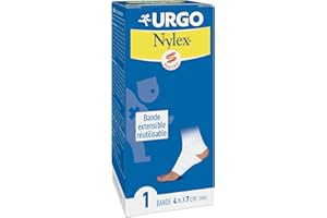 Urgo - Bande Extensible - Fixation Pansements / Maintien des articulations - Réutilisable - 4 m x 7 cm